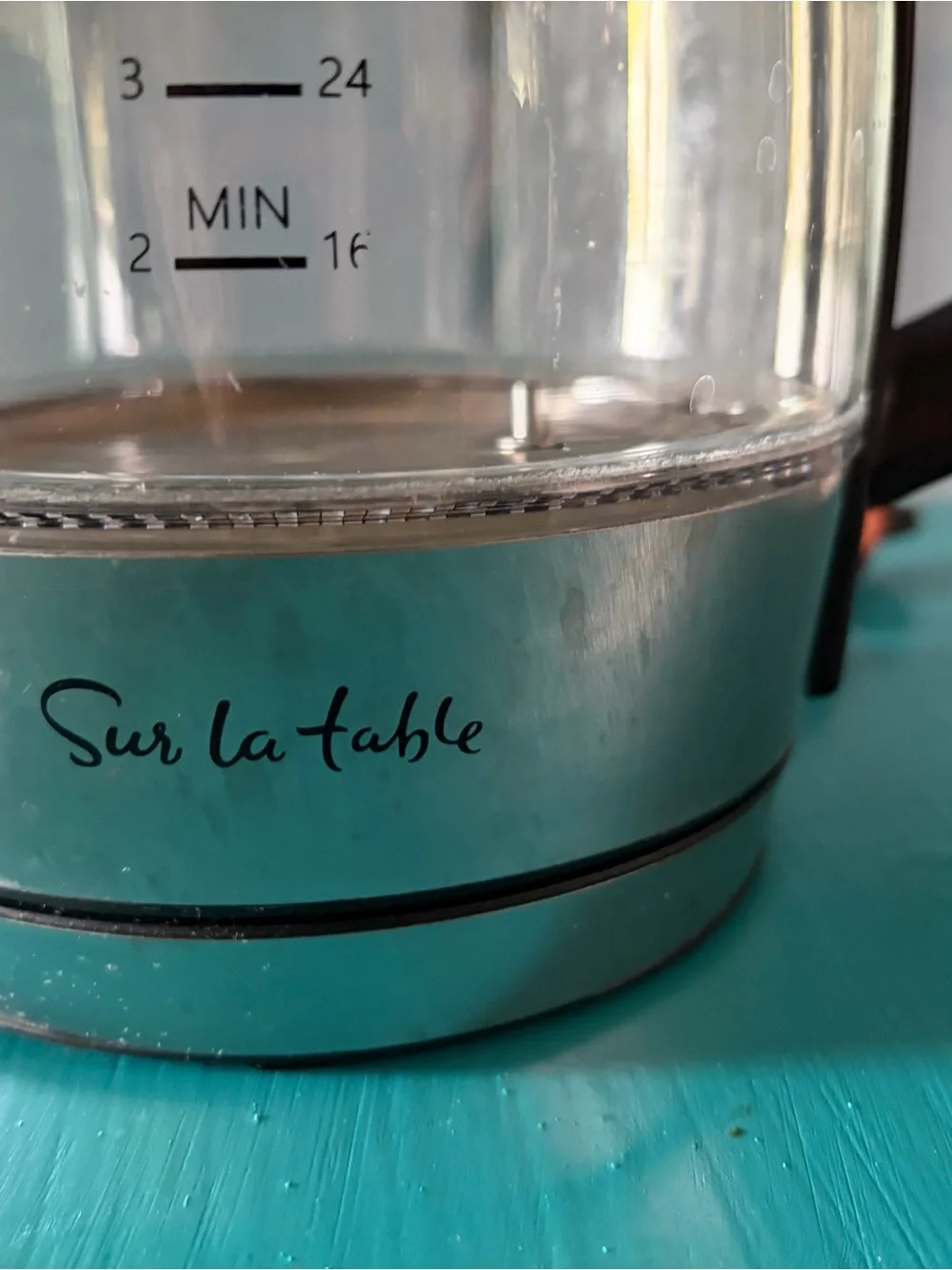 Sur La Table Glass Electric Kettle with Stainless and Black Handle